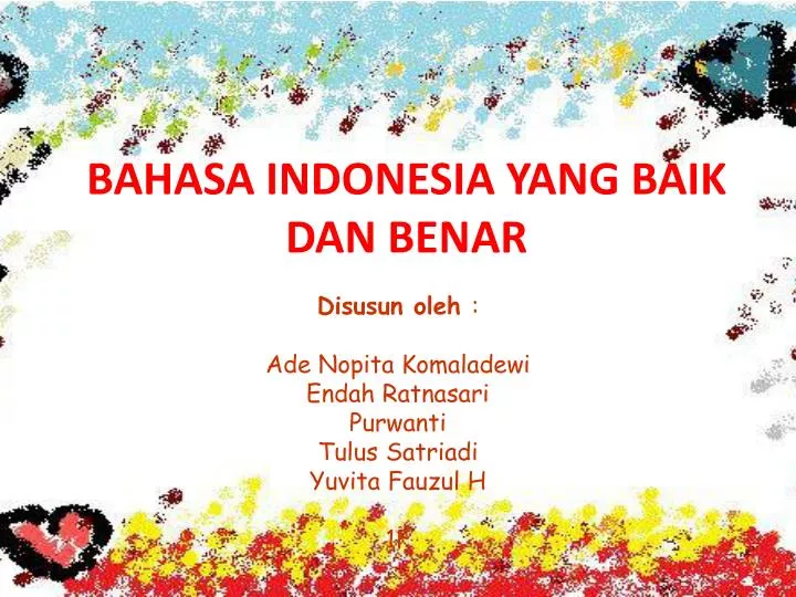 bahasa indonesia yang baik dan benar
