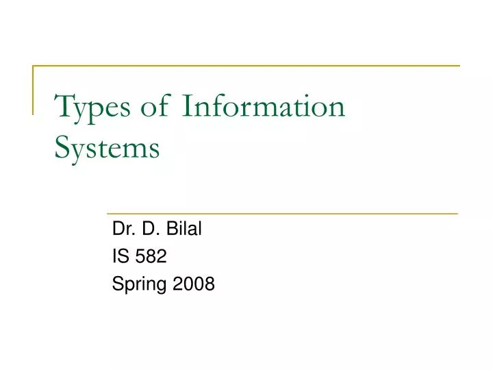 types of information systems