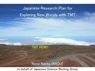 Japanese Research Plan for Exploring New Worlds with TMT