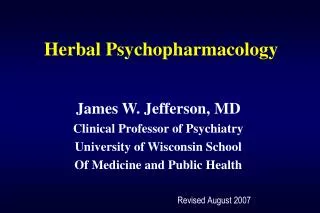 Herbal Psychopharmacology