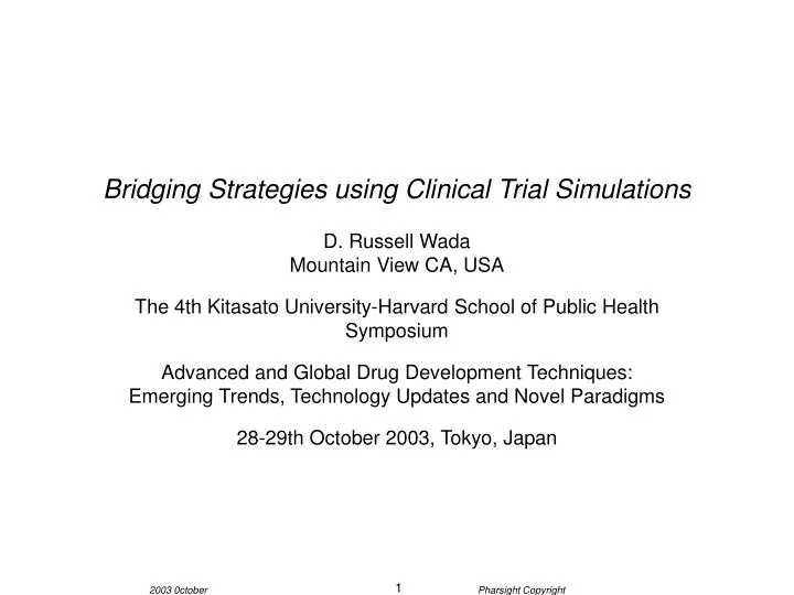 bridging strategies using clinical trial simulations