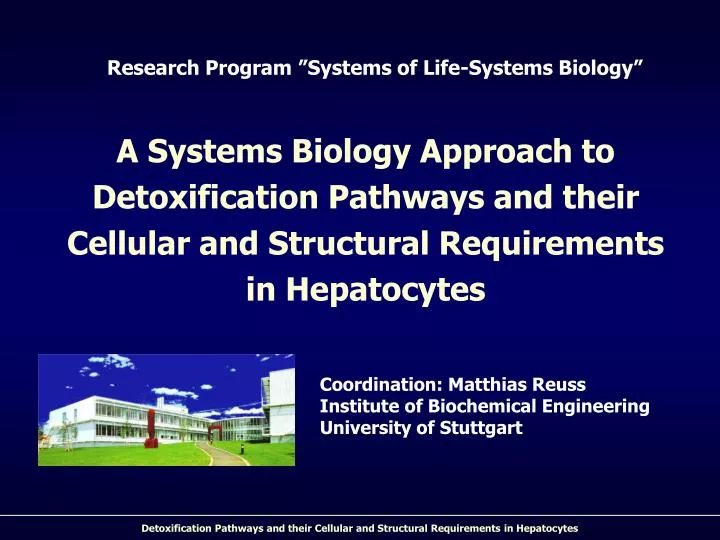 research program systems of life systems biology