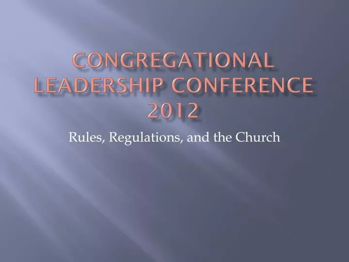 congregational leadership conference 2012