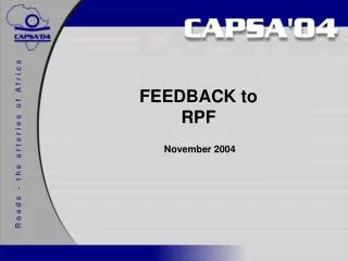 FEEDBACK to RPF