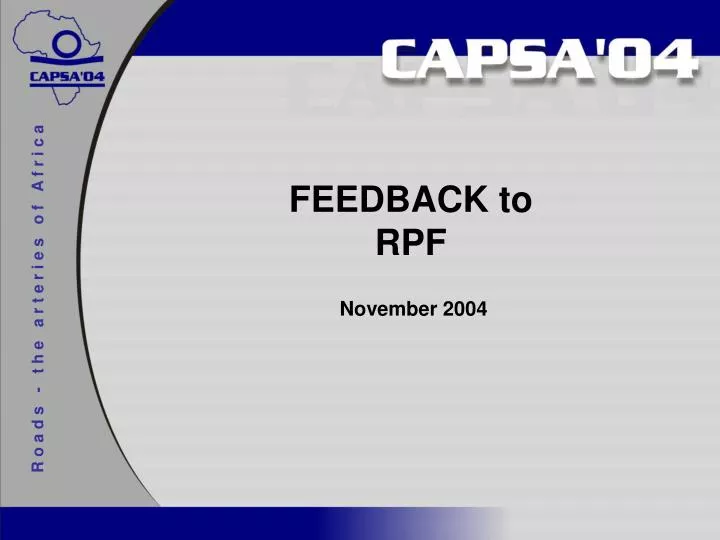 feedback to rpf