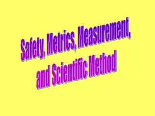 Safety, Metrics, Measurement, and Scientific Method