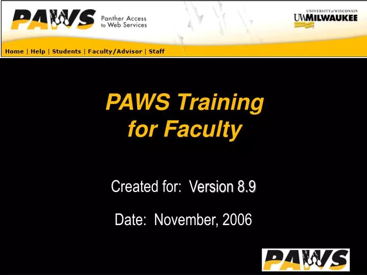 paws training for faculty