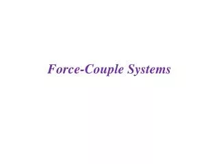 Force-Couple Systems