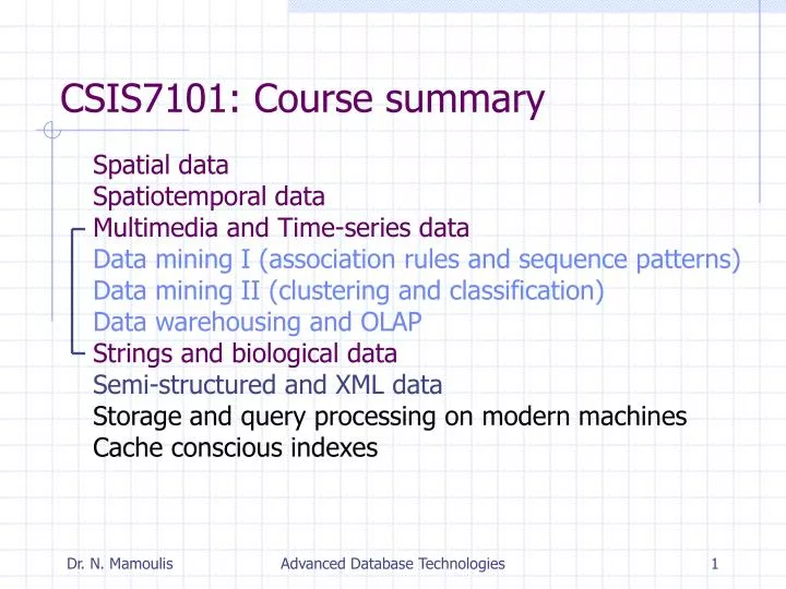 csis7101 course summary