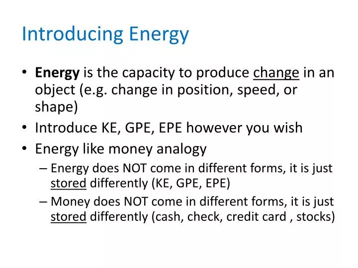 introducing energy