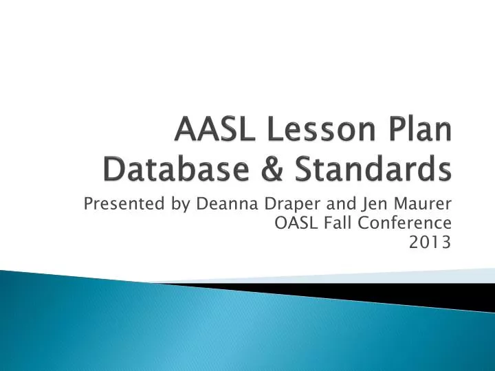 aasl lesson plan database standards