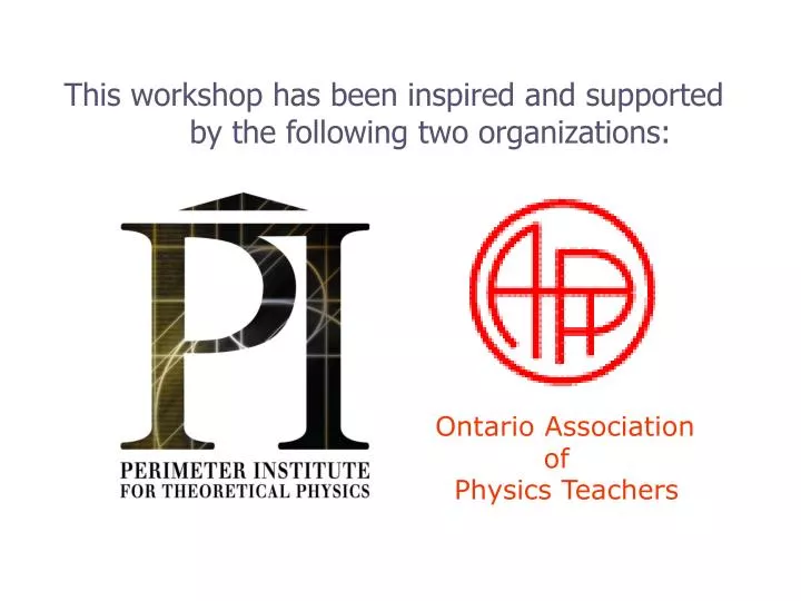 this workshop has been inspired and supported by the following two organizations