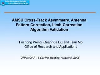 AMSU Cross-Track Asymmetry, Antenna Pattern Correction, Limb-Correction Algorithm Validation