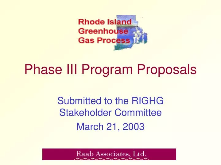 phase iii program proposals