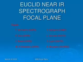 EUCLID NEAR IR SPECTROGRAPH FOCAL PLANE