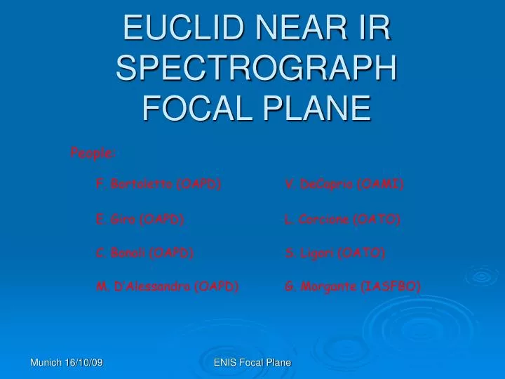 euclid near ir spectrograph focal plane