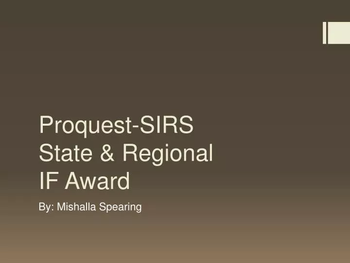 proquest sirs state regional if award