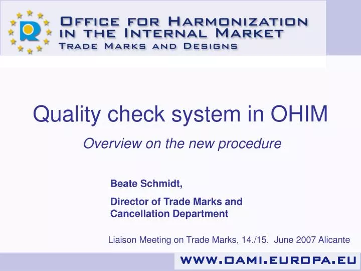 quality check system in ohim
