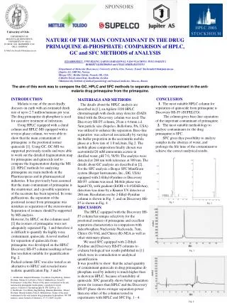 NATURE OF THE MAIN CONTAMINANT IN THE DRUG PRIMAQUINE di-PHOSPHATE: COMPARISON of HPLC,