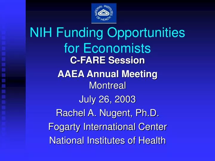 nih funding opportunities for economists