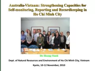 Do Hoang Oanh Dept. of Natural Resources and Environment of Ho Chi Minh City, Vietnam