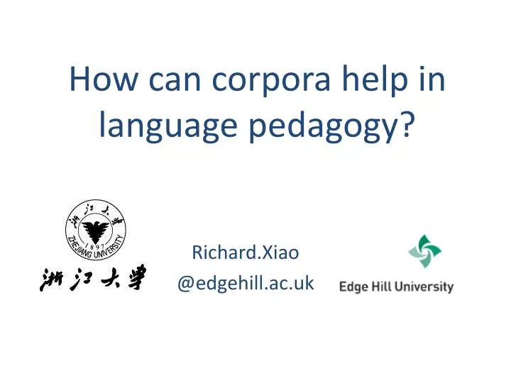how can corpora help in language pedagogy