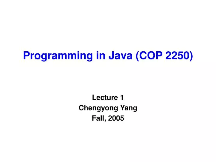 programming in java cop 2250