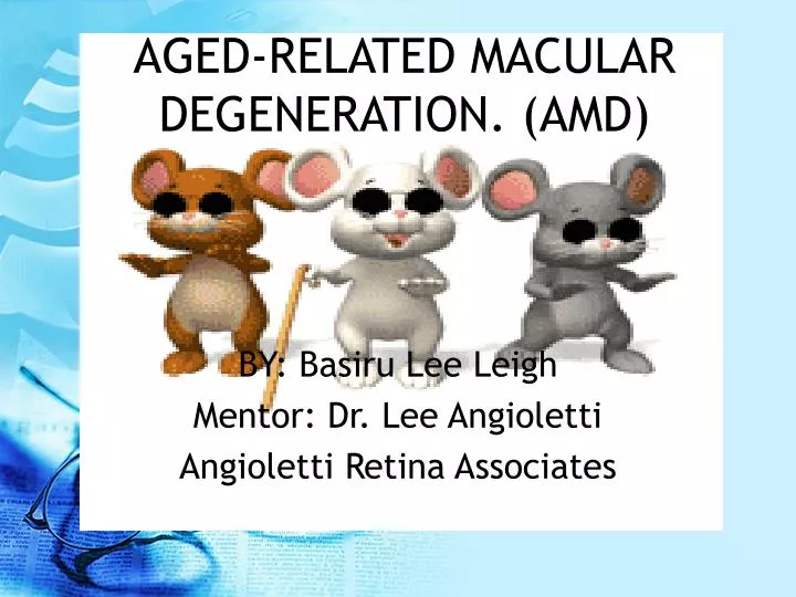 aged related macular degeneration amd