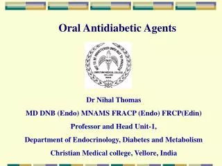 Oral Antidiabetic Agents