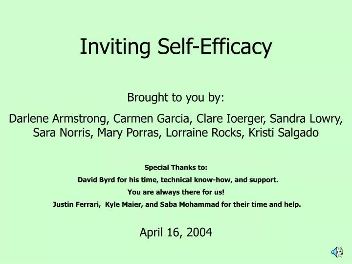 inviting self efficacy