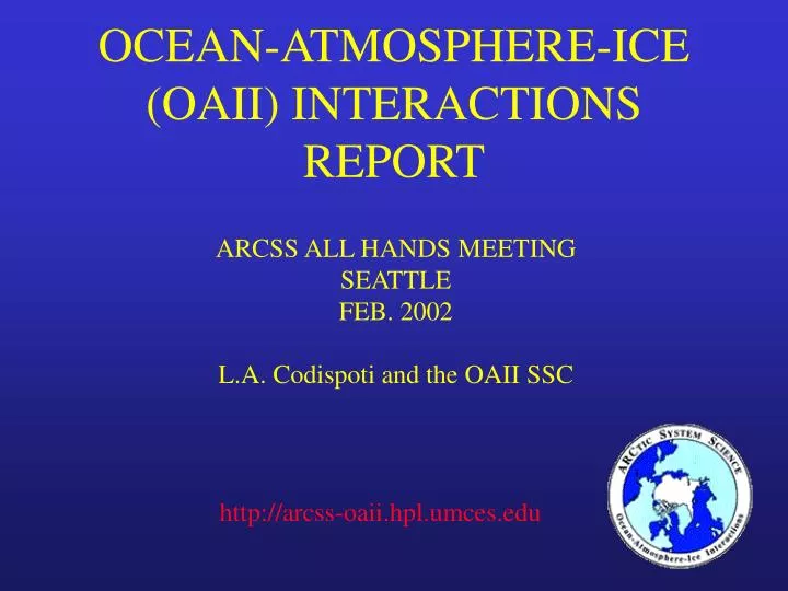 ocean atmosphere ice oaii interactions report