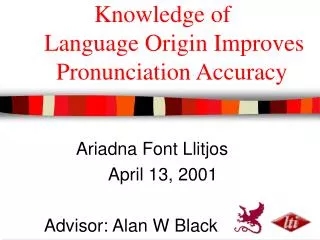 Knowledge of Language Origin Improves Pronunciation Accuracy