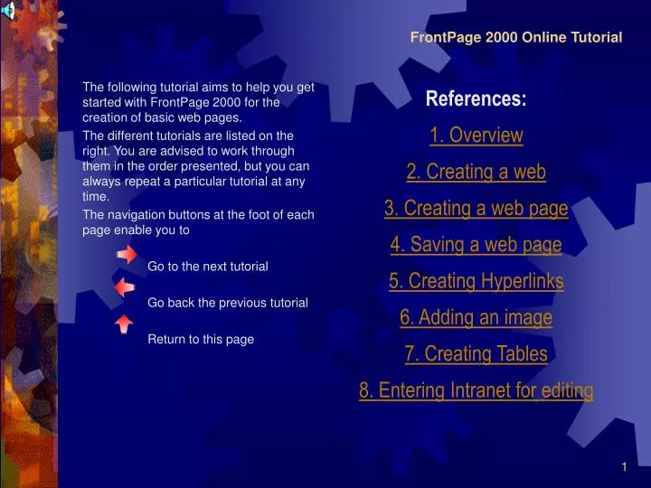 frontpage 2000 online tutorial