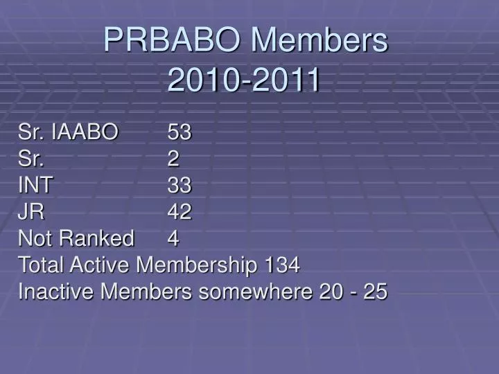 prbabo members 2010 2011
