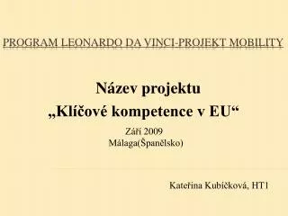 n zev projektu kl ov kompetence v eu