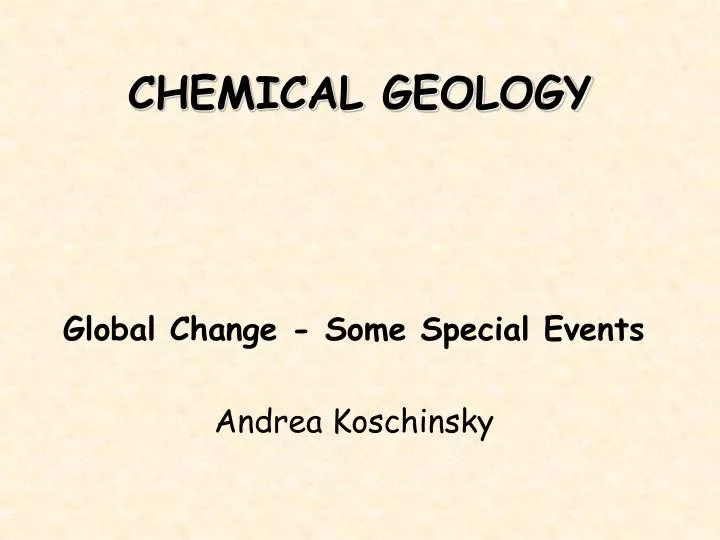 chemical geology