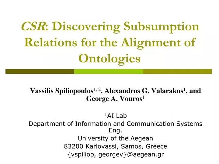 csr discovering subsumption relations for the alignment of ontologies