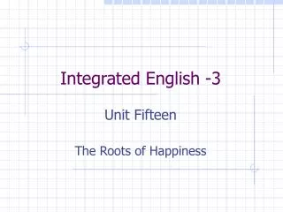 Integrated English -3