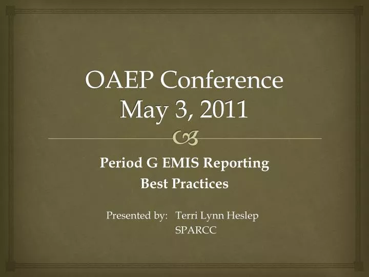 oaep conference may 3 2011