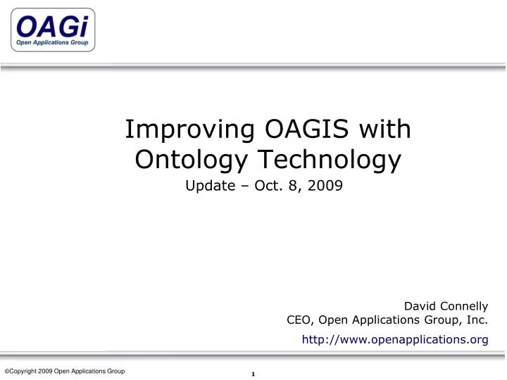 improving oagis with ontology technology