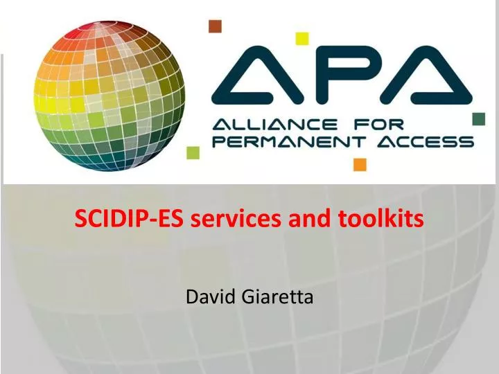 scidip es services and toolkits