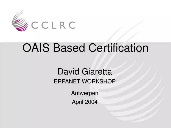 oais based certification
