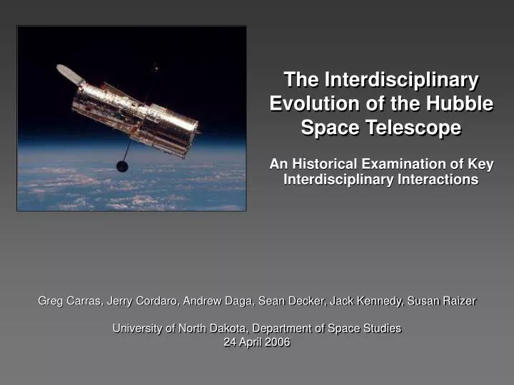 the interdisciplinary evolution of the hubble space telescope