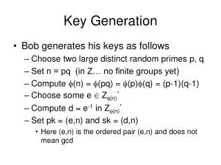 Key Generation