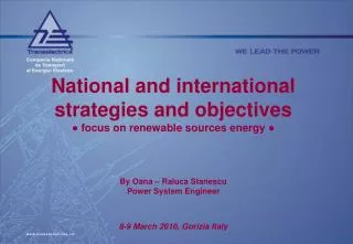 National and international strategies and objectives ? focus on renewable sources energy ?