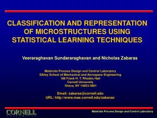 CLASSIFICATION AND REPRESENTATION OF MICROSTRUCTURES USING STATISTICAL LEARNING TECHNIQUES