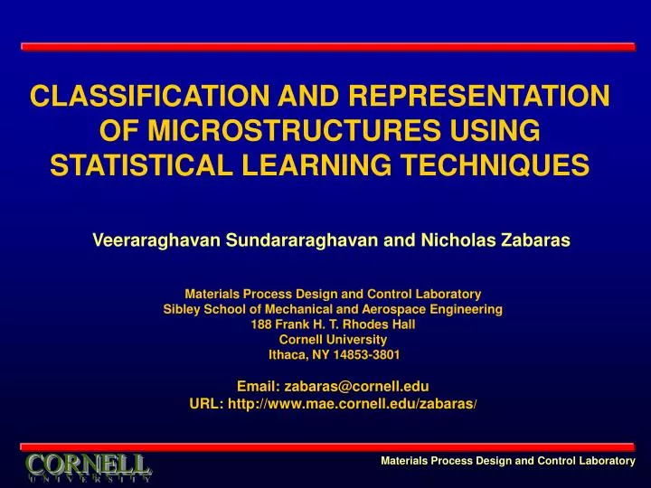 classification and representation of microstructures using statistical learning techniques