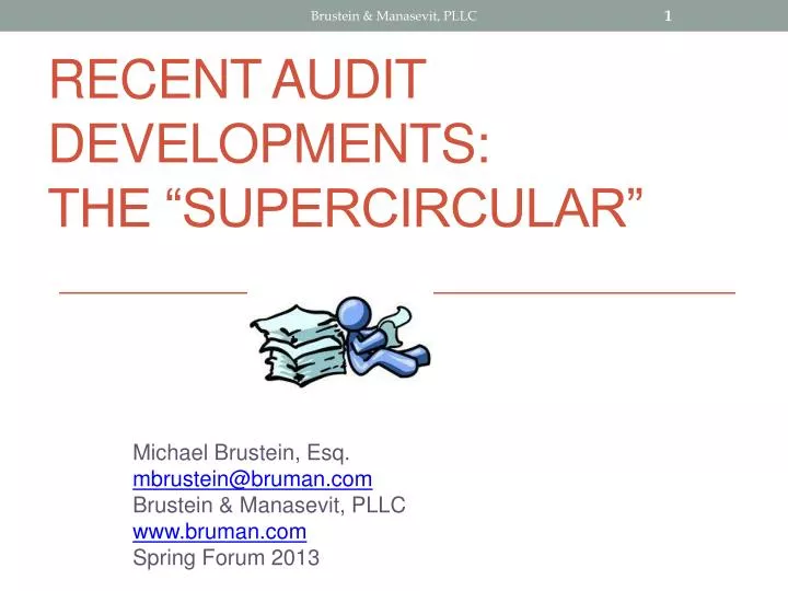 recent audit developments the supercircular