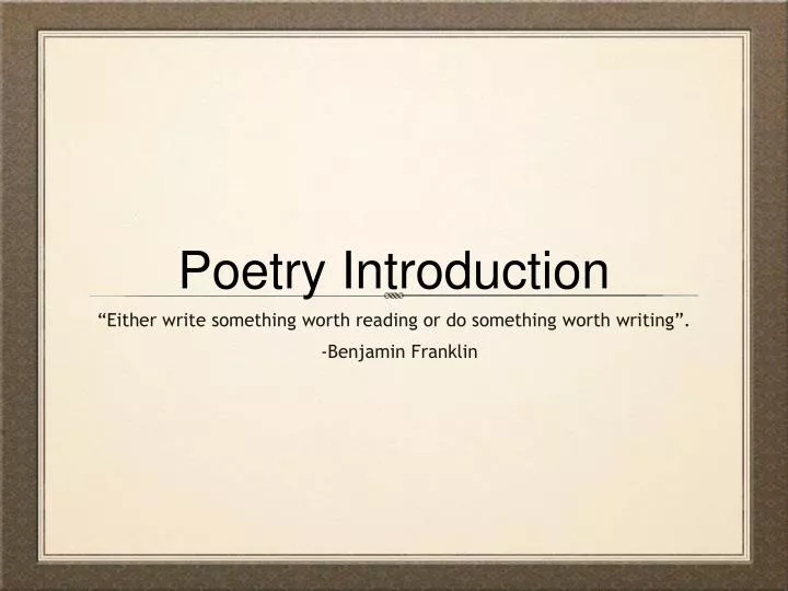 poetry introduction