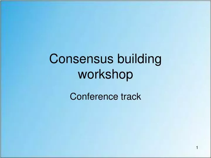 consensus building workshop